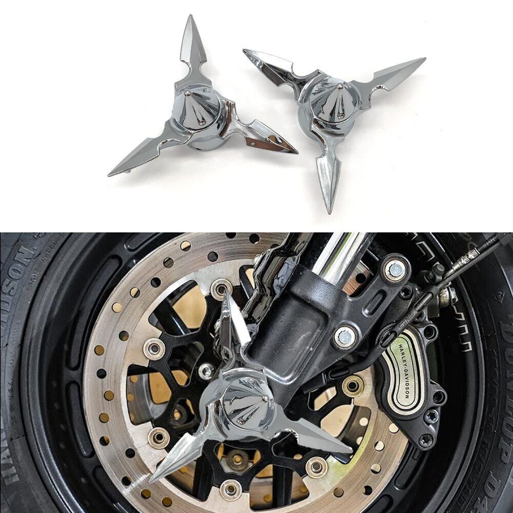 ya 2 6.29 Rotating blade rotating front axle cap nut cover suitable for Harley Sportster Dyna chrome