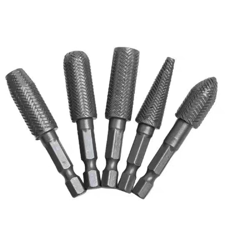 ya 25 5Pcs Steel File Carving Bit Cutter Rotary File Super Hard Rotary Rasp File Set