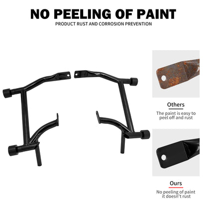 ya 5 8.7 Saddlebag Guard Crash Bars w/ Black Guard Ball for Harley Road Electra Glide 09+
