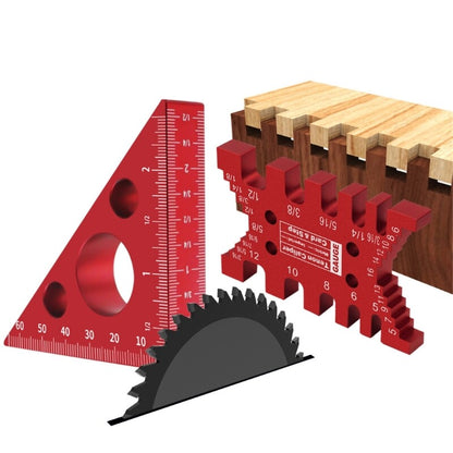 ya 26 Woodworking Tools Card Gauge Dovetail Jig Tenon Caliper with Triangle Ruler