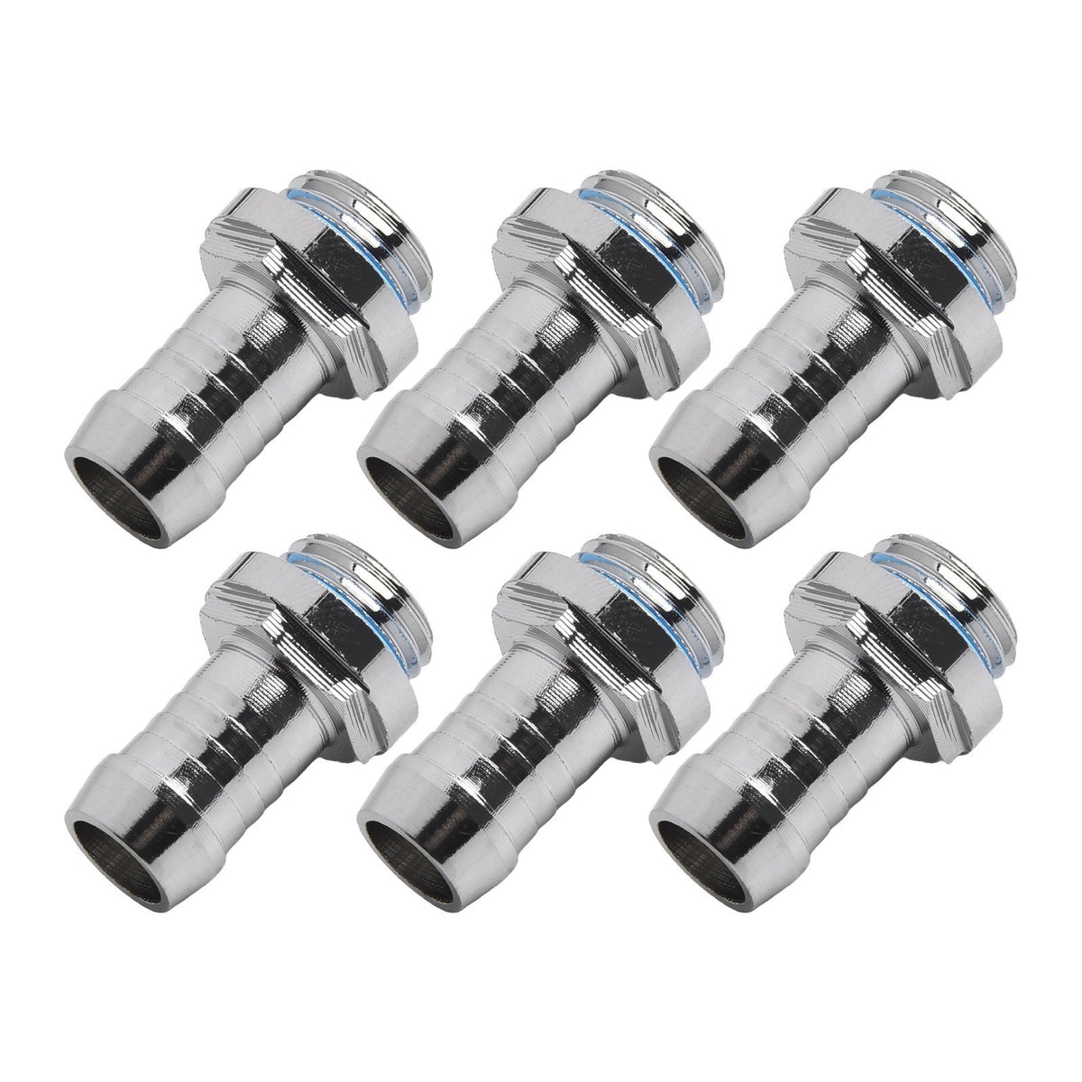 ya 15 10.20 Chrome Plated Water Cooling Barb Fitting for Efficient Connections 6PC Set