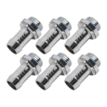 ya 15 10.20 Chrome Plated Water Cooling Barb Fitting for Efficient Connections 6PC Set