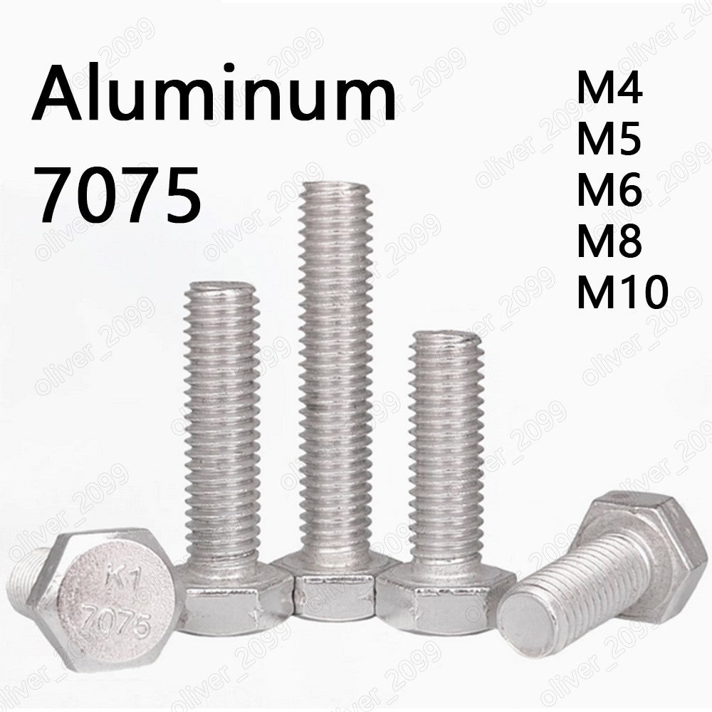 Aluminum Alloy 7075 Hexagon Bolts Hex Head Cap Screws M4/M5/M6/M8/M10