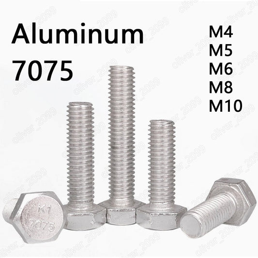 Aluminum Alloy 7075 Hexagon Bolts Hex Head Cap Screws M4/M5/M6/M8/M10