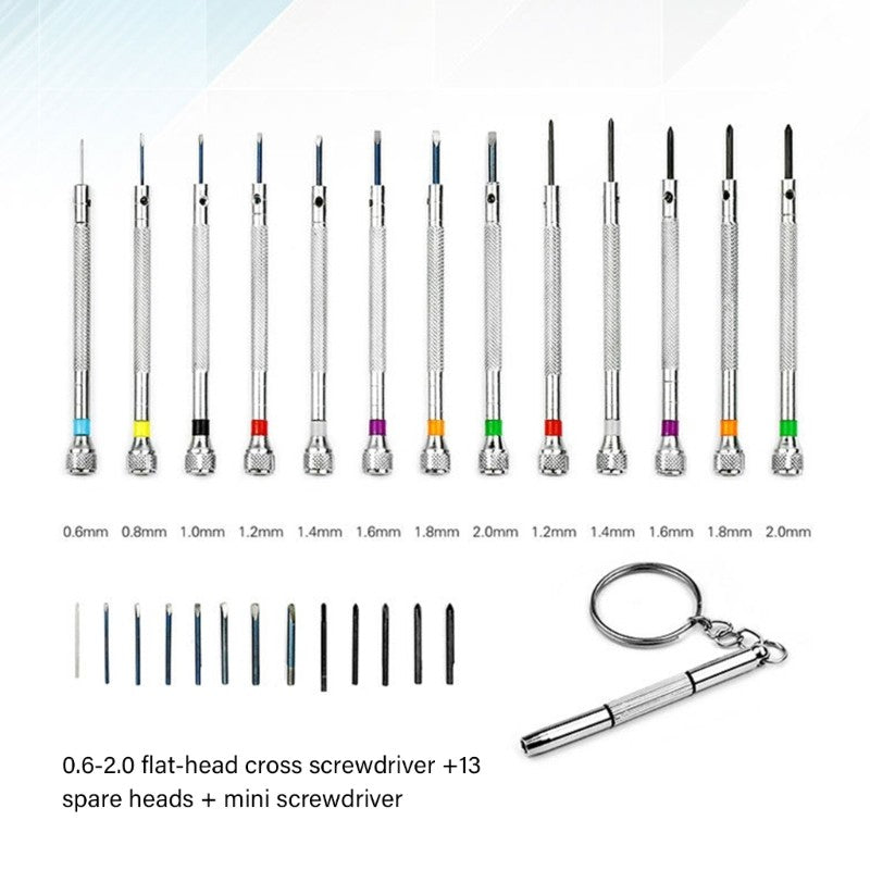 ya 26 13Pcs Brightly Colored Screwdriver For Eyeglass Watch Delicate Component Fixing