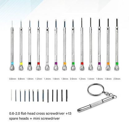 ya 26 13Pcs Brightly Colored Screwdriver For Eyeglass Watch Delicate Component Fixing