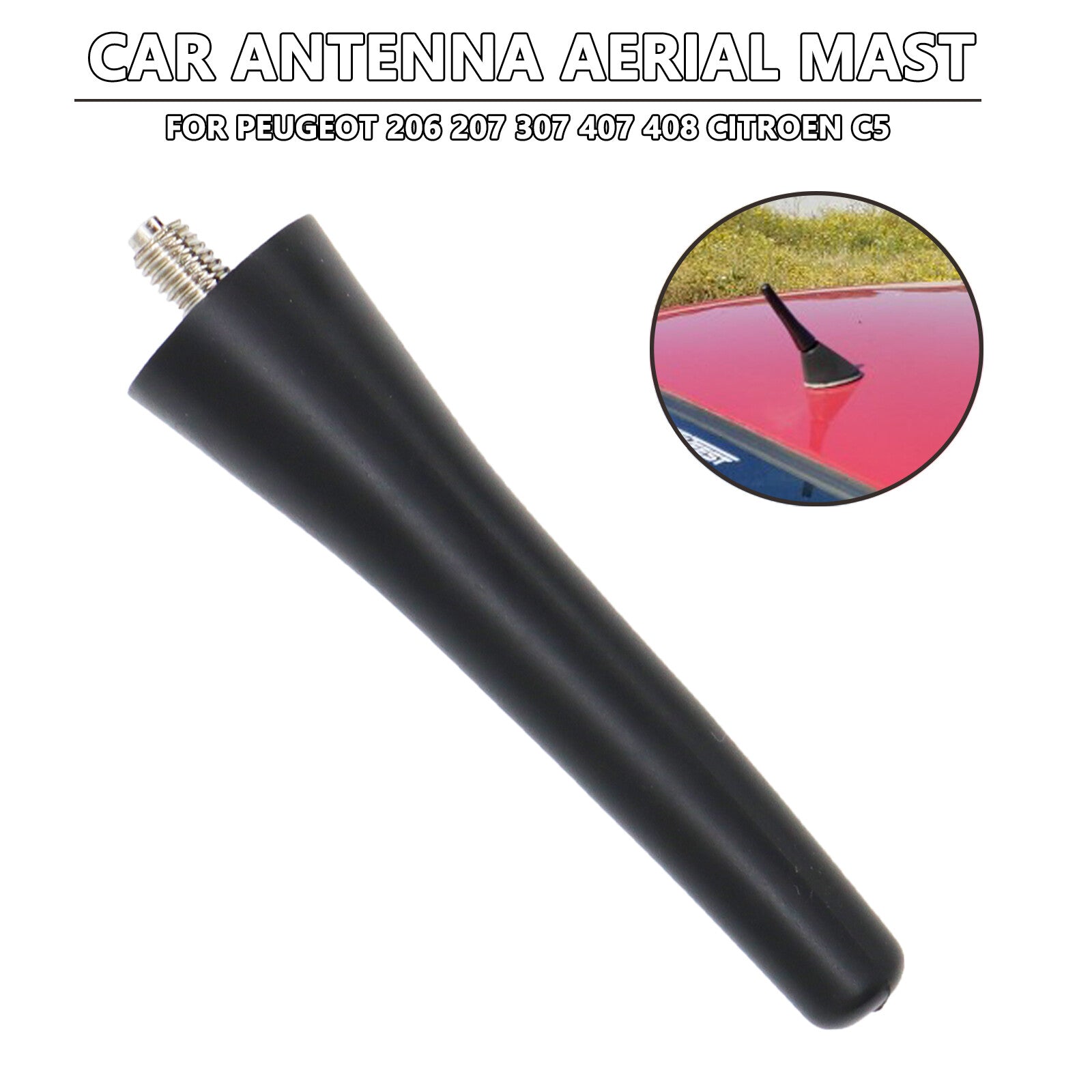 ya 3 6.25 for Peugeot 206 207 307 308 607 1007 Short Antenna Aerial Mast 65 mm m5 6561n3