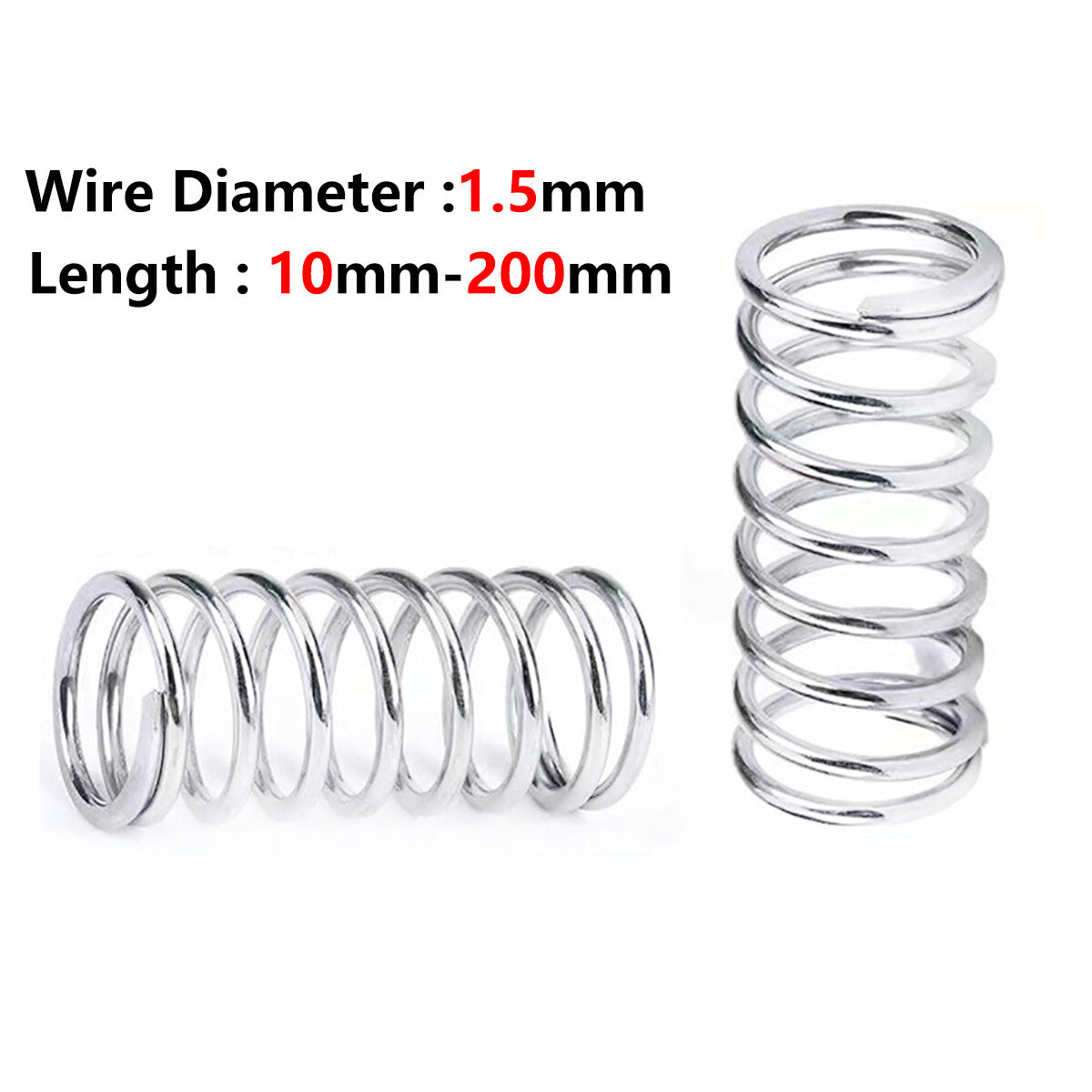 Stainless Steel Compression Pressure Springs Wire Diameter 1.5mm