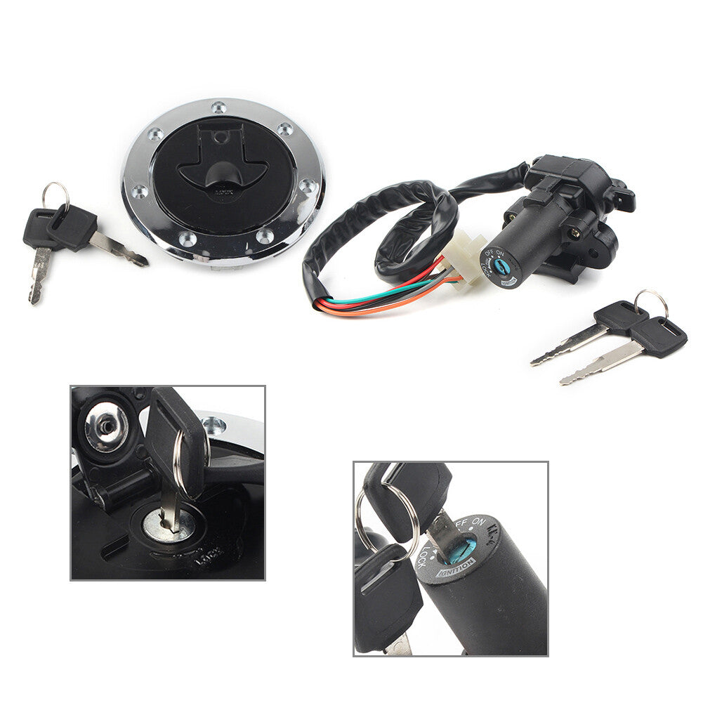 ya 4 6.22 Fuel Gas Cap Ignition Switch Lock Set for Kawasaki ZX6R 2000-2002 ZX7R/9R