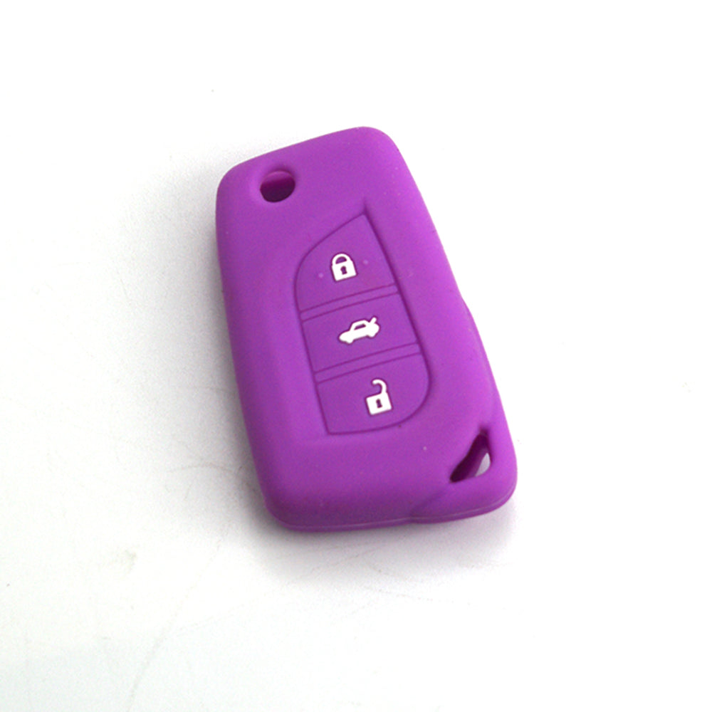 ya 5 8.7 Silicone Key Shell Case Cover 3 Buttons for Toyota for Camry for Corolla Sport 2013 2014