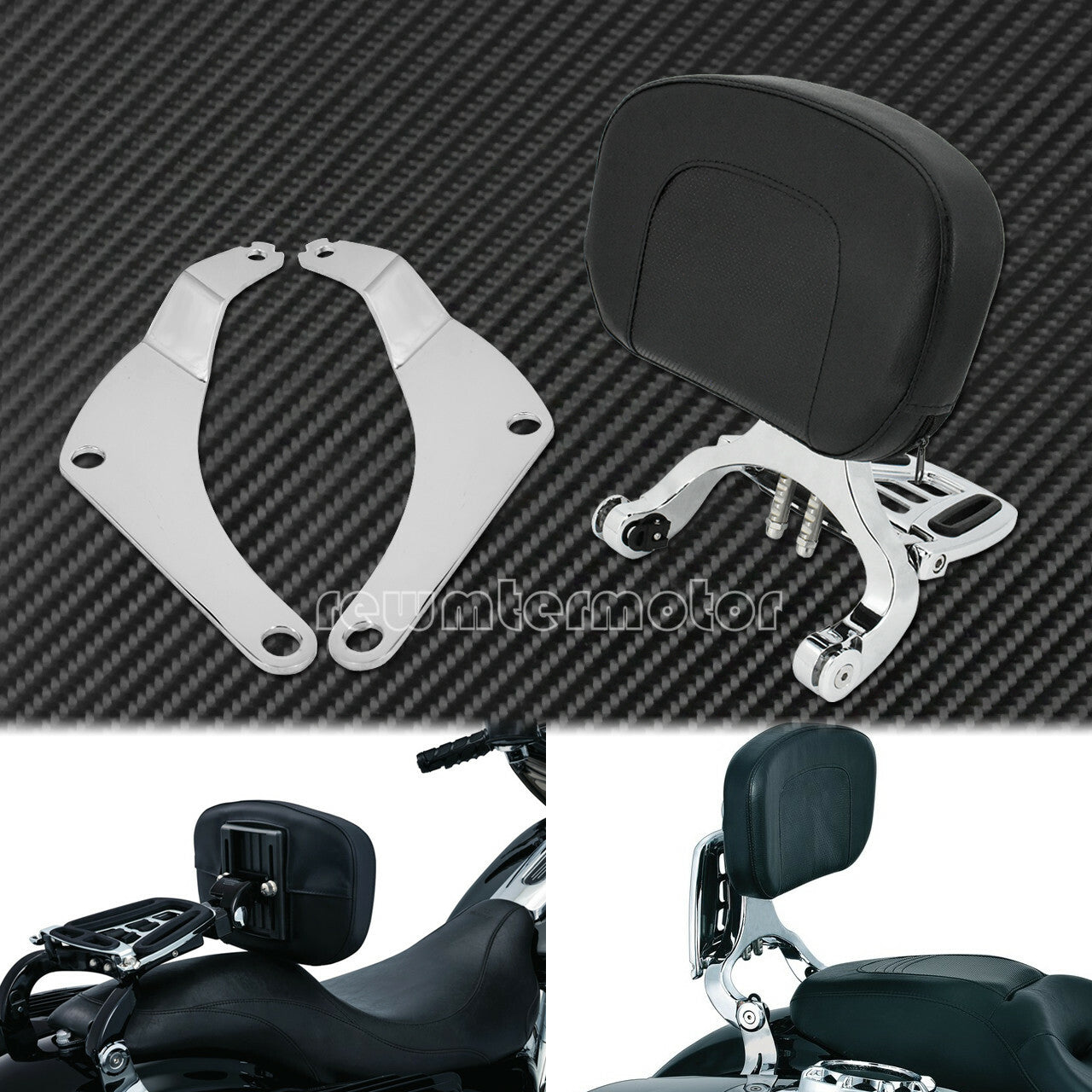 ya 3 6.25.3 Multi-Purpose Driver & Passenger Backrest Fit for Harley Sport Glide 2018-2020