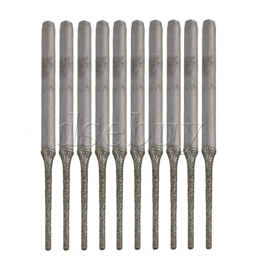 ya 25 10x Lapidary Diamond Coated Solid Bits Gems Drilling 1mm Silver