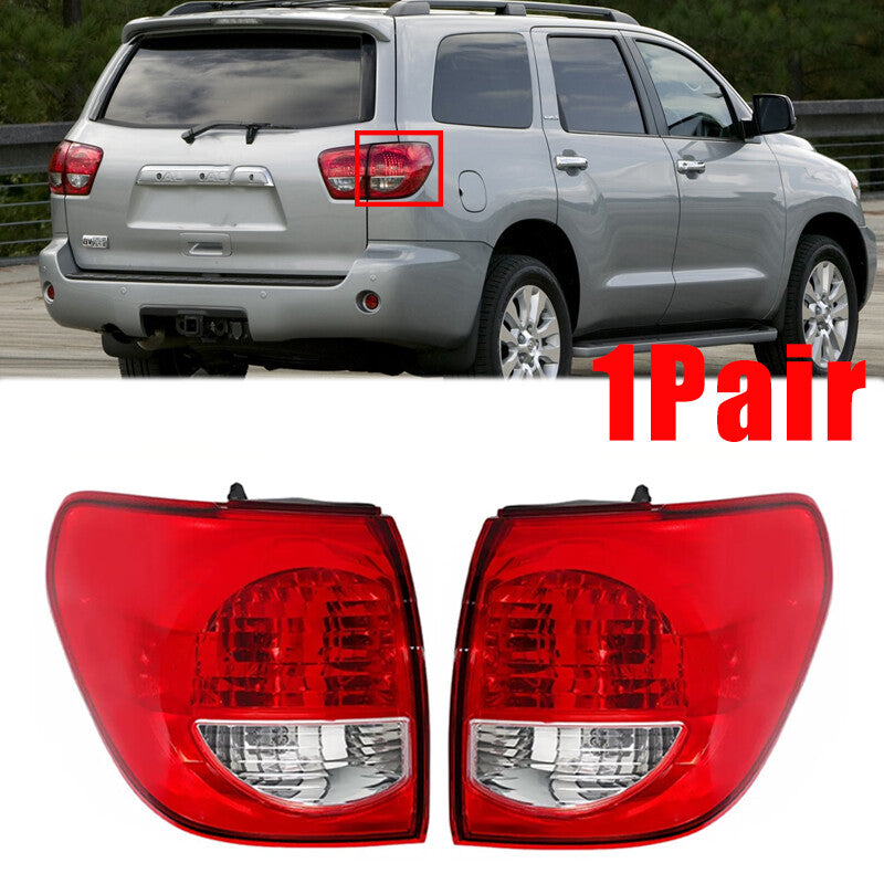 ya 2 6.26 1Pair Rear Tail Light Brake Turn Signal With Bulb for Toyota Sequoia 2008-2017