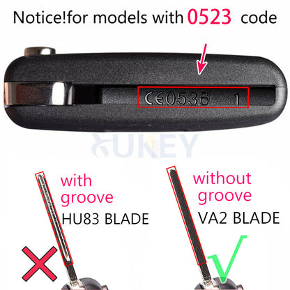 ya 5 8.7 Car Key Shell Case Case Fob Modified for Peugeot 207 307 308 3008 5008 VA2 Blade
