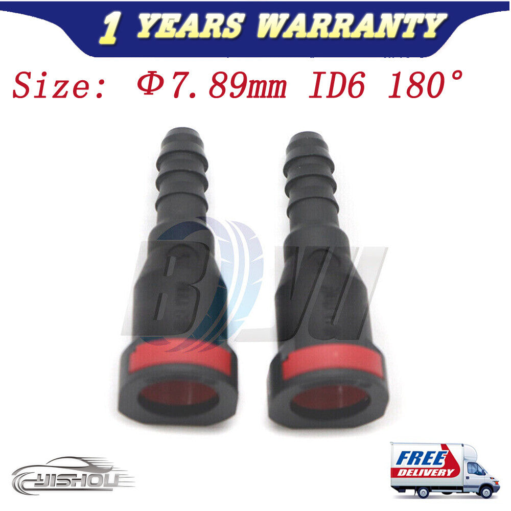 ya 5 8.7 7.89mm ID6 180¡ã 2PCS Car Fuel Line Hose Pipe Coupler Quick Release Connector New