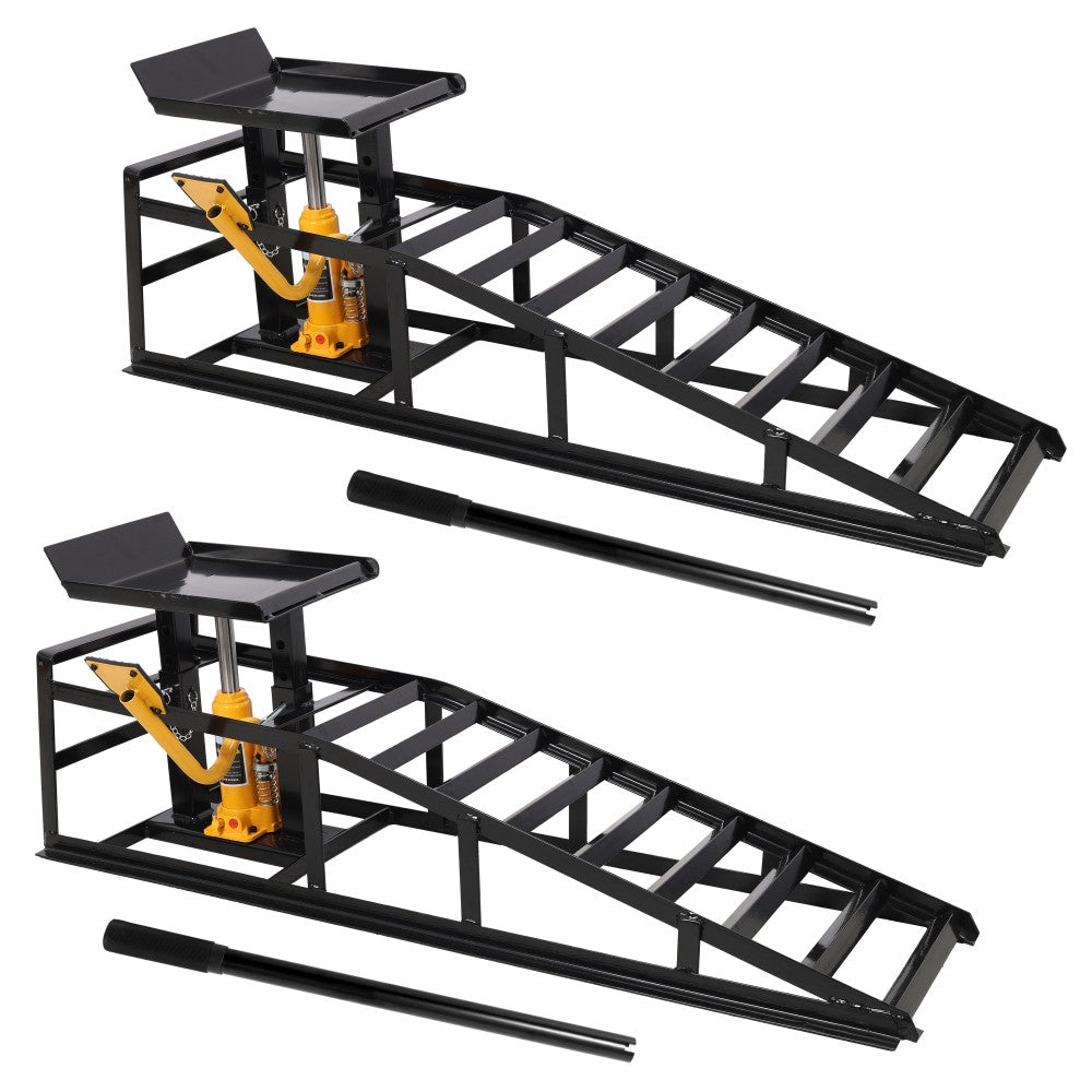 ya 28 Black Car Lift Ramps 5 Ton,Automotive Hydraulic Lift Repair Frame Lift(2 Pack)
