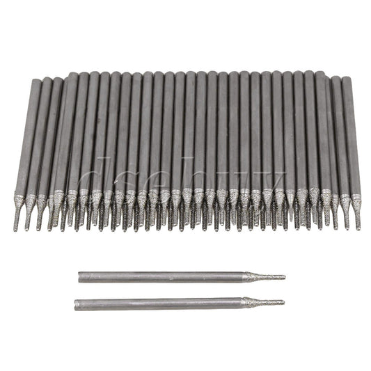 ya 25 100 x Diamond Drill Bit Solid Bits 0.8 mm Silver for Jewellery Lapidary Gems