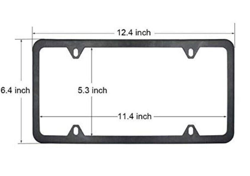ya 1 8.5.4 Car License Plate Frame Cover Hood Cap Rear Boot Slim Black Carbon for Ram 