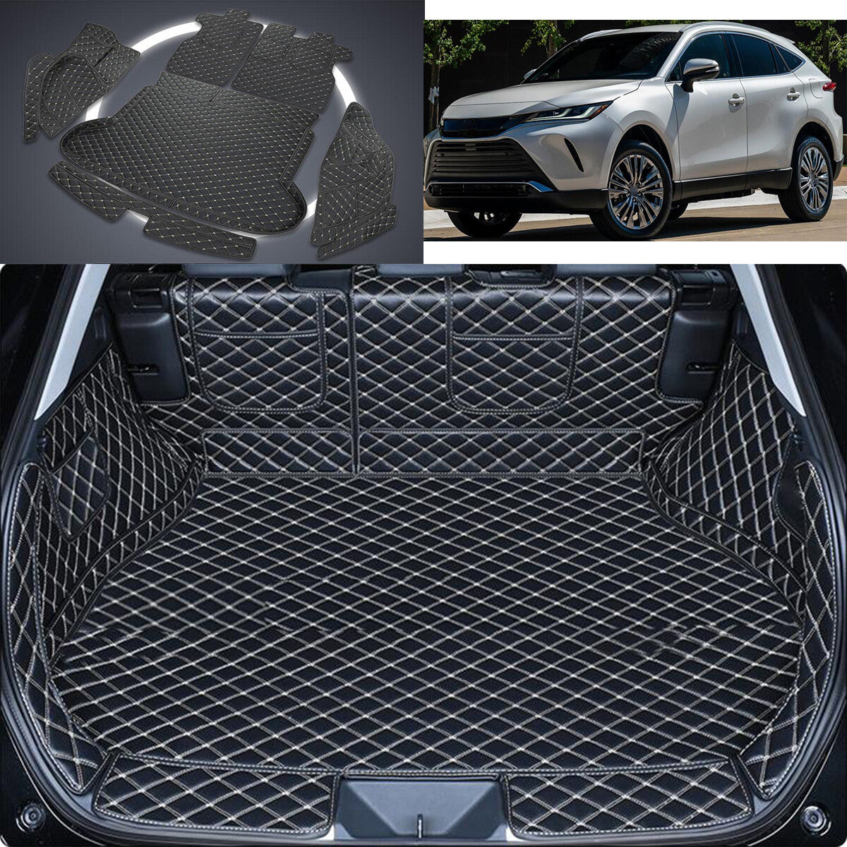 ya 7 6.10.3 Car Leather Boot Cargo Liner Tray Rear Trunk Floor Mat For Venz 2021-2023