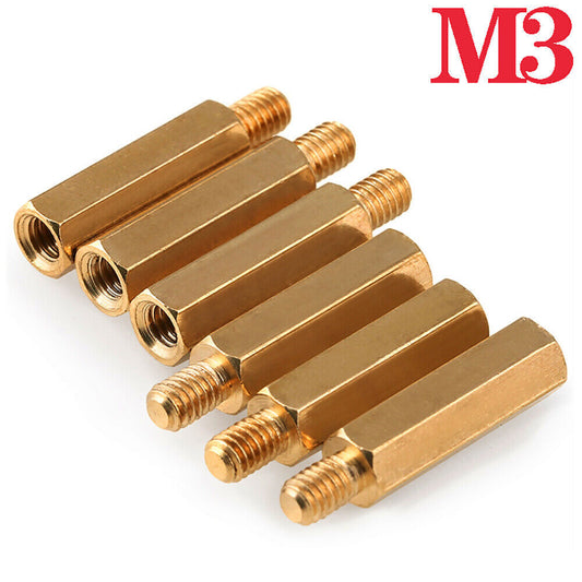 M3 4mm-60mm Male Female Spacer Thread Pillar Hex Hexagonal Brass Studs Standoff