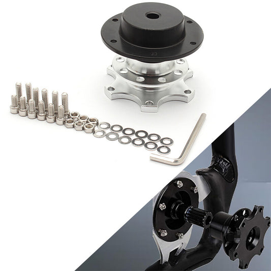 ya 8 5.27 Sports Steering Wheel Quick Release Snap Off Boss Hub Adapter Silver Universal