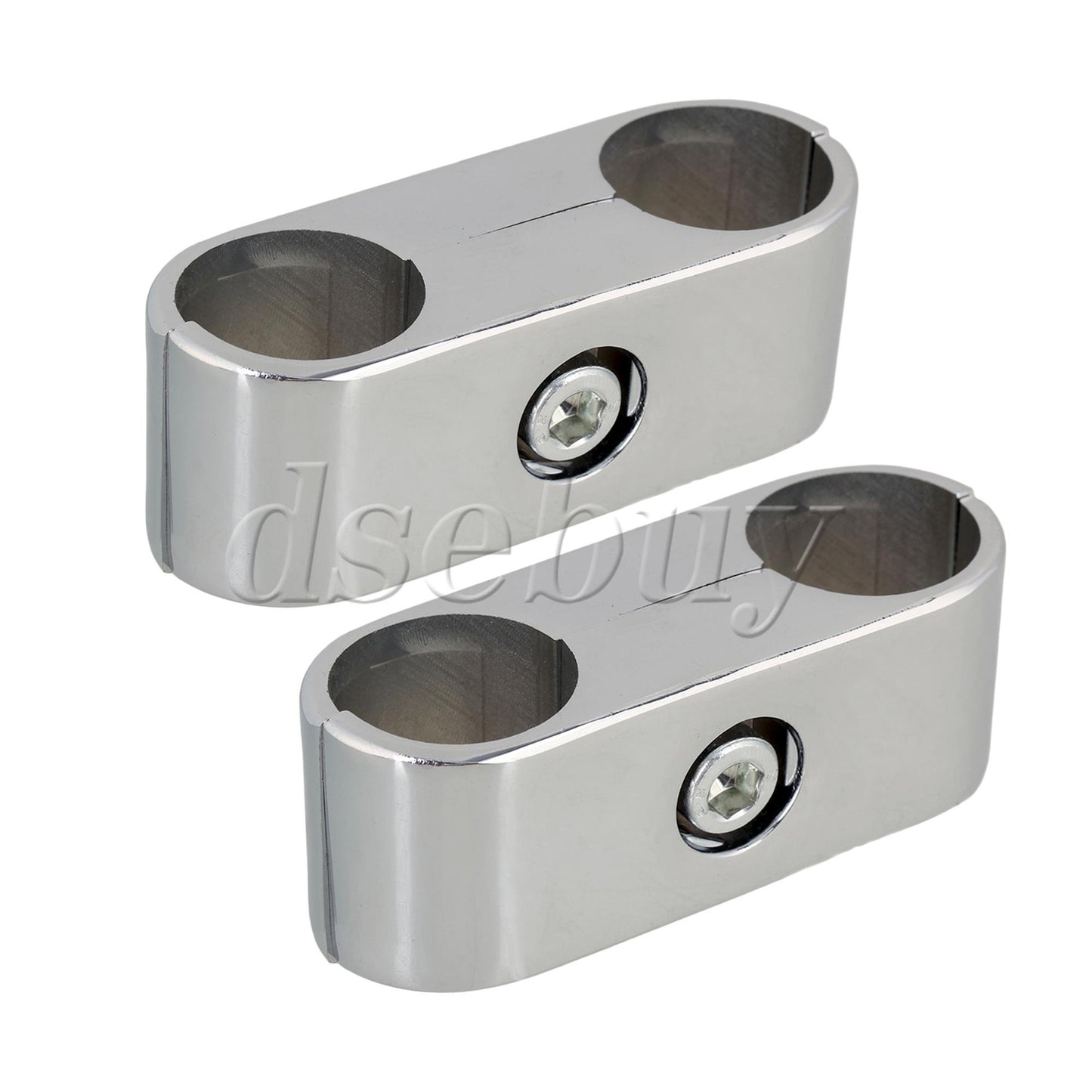 ya 14 2pcs Display Fittings Drying Rack Tube Two-way Connector 82x25mm Silver