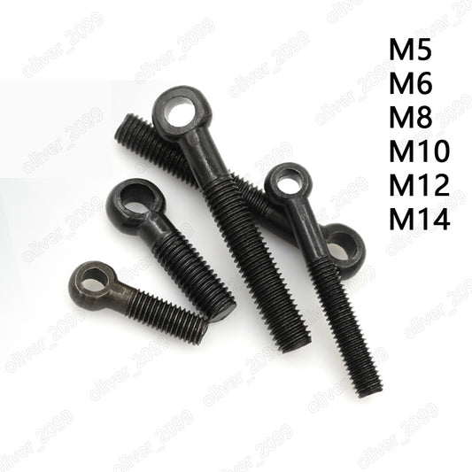 Black Steel Eye Bolts M5 M6 M8 M10 M12 M14 DIN444