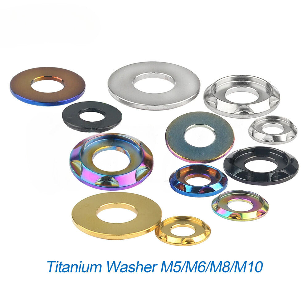 Titanium Washers M5 M6 M8 M10 Motorcycle Gasket Spacer TC4 Bolt Washer