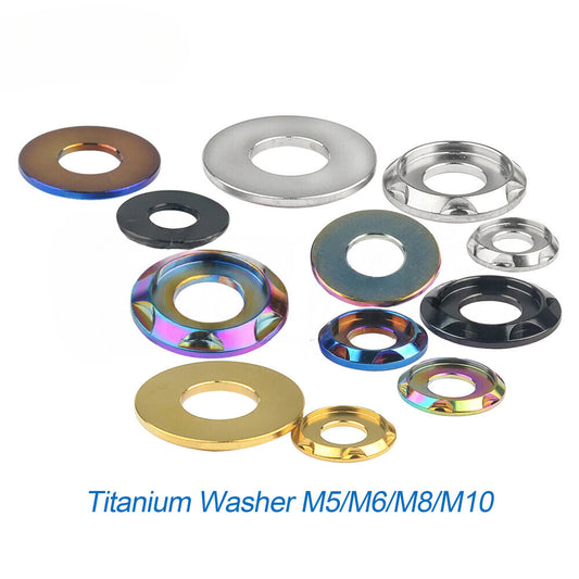 Titanium Washers M5 M6 M8 M10 Motorcycle Gasket Spacer TC4 Bolt Washer