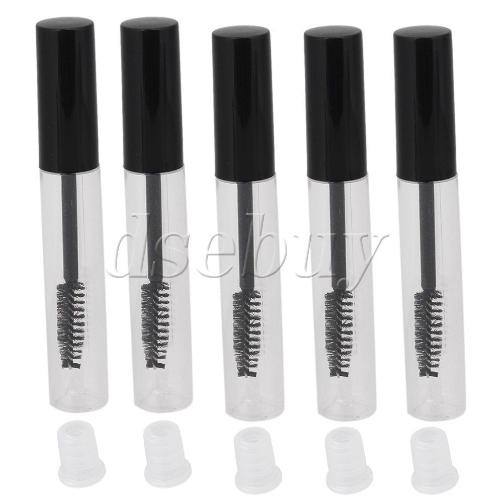 ya 25 5pcs Empty Clear Plastic Eyelashes Tubes Portable Mascara Tube 10ml