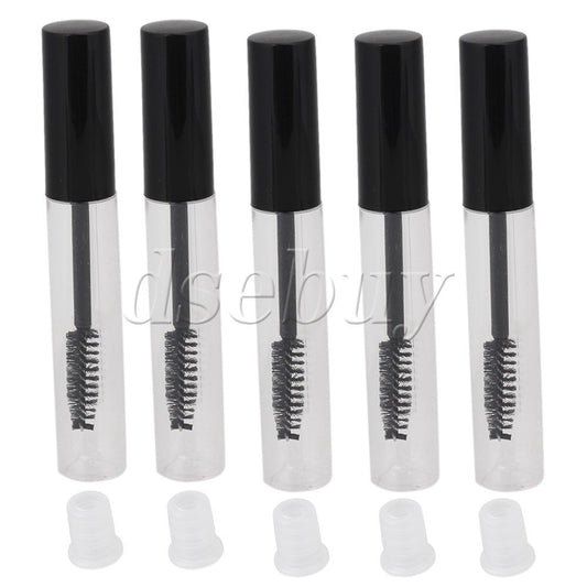 ya 25 5pcs Empty Clear Plastic Eyelashes Tubes Portable Mascara Tube 10ml