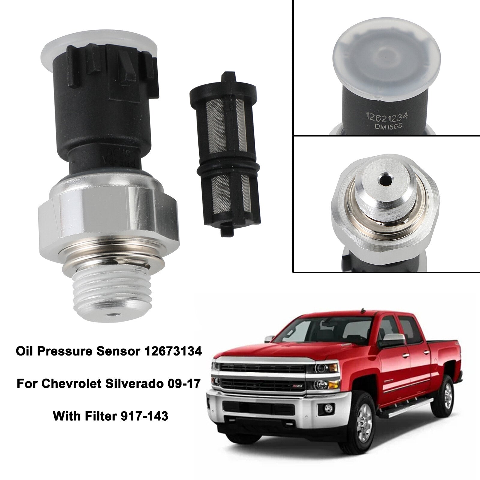 ya 1 8.5.1 Oil Pressure Sensor 12673134 For Silverado 09-17 With Filter 917-143U1