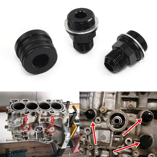 ya 27 6.21 REAR BLOCK BREATHER FITTINGS AND PLUG FOR B16 B18C CATCH CAN M28 TO 10AN
