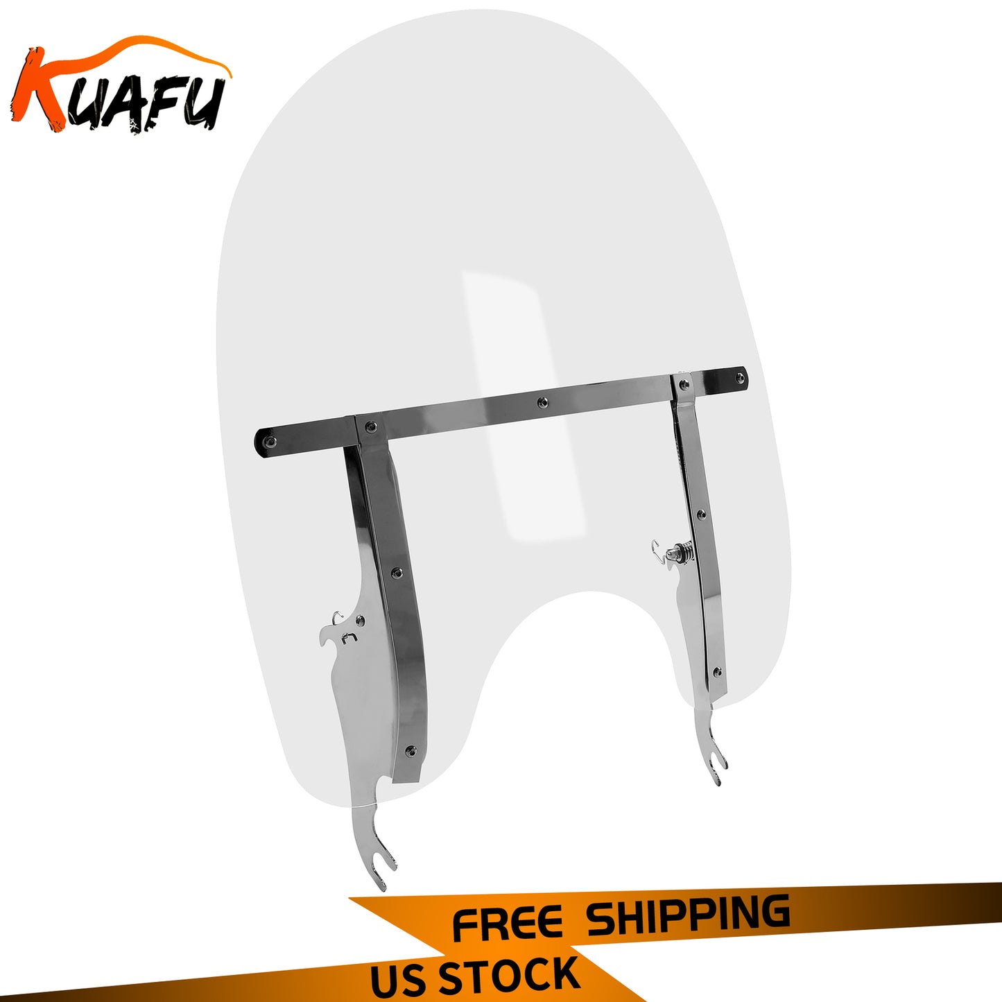 ya 4 6.21 for Harley Softail Deluxe Fat Boy 00-17 Clear Windscreen Detachable Windshield