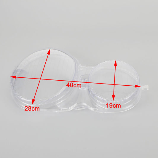 ya 1 8.5.3 Left+Right Headlight Lens Plastic Cover Shell for Mercedes E Class W210 96-02