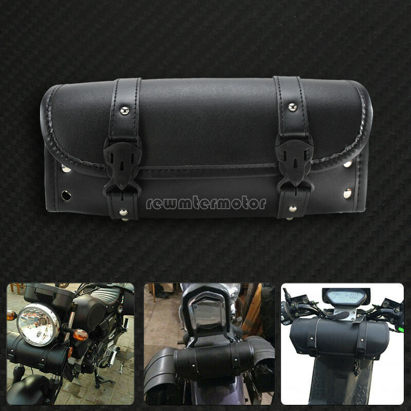 ya 11 6.5 Motorcycle Handlebar Sissy Bar Saddlebag Roll Barrel Tool Bag Fit for Harley