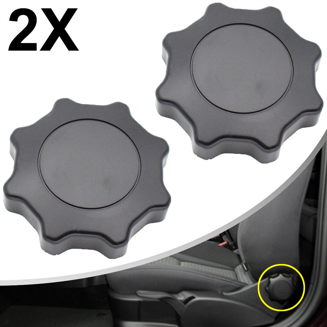 ya 5 8.7 Pair for Passat B5 Polo for Golf Caddy Transporter Black for SEAT Adjustment Knob Handle