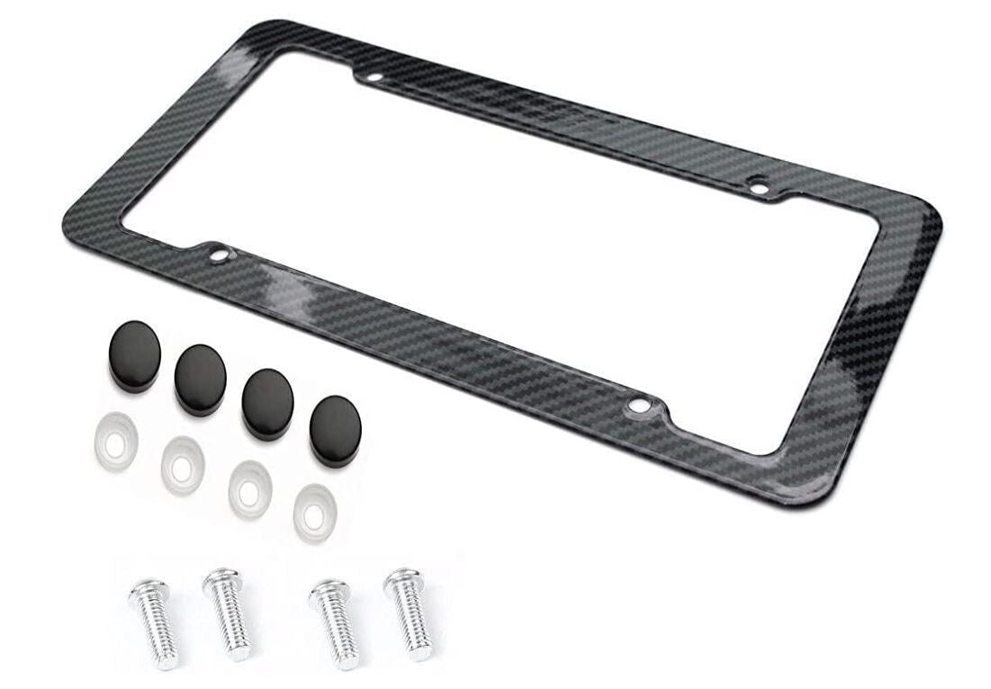 ya 1 8.5.1 Car License Plate Frame Cap Cover Boot Trunk Black Blue American Flag for Cadillac 