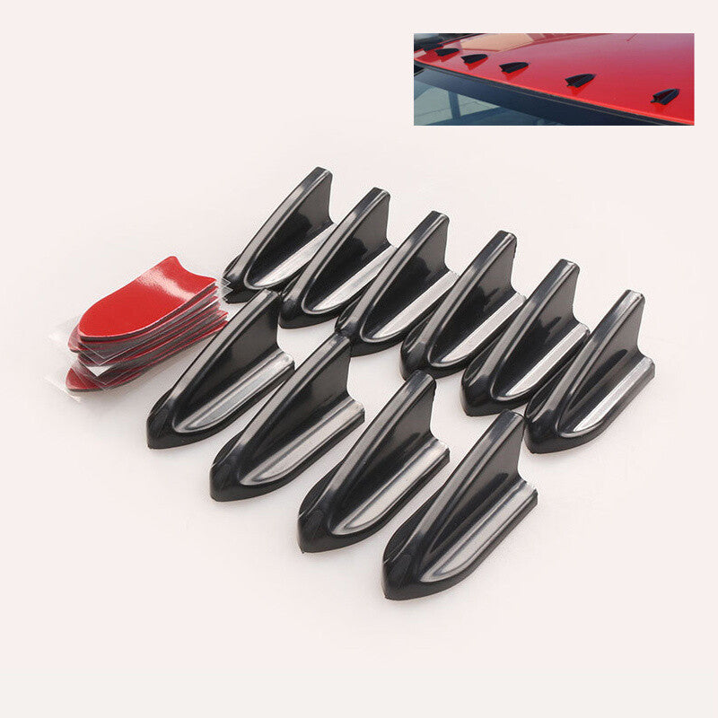 ya 3 6.25.3 10pcs Shark Fin Diffuser Vortex Generator Universal Car Roof Spoiler Bumper BK