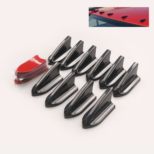ya 3 6.25.3 10pcs Shark Fin Diffuser Vortex Generator Universal Car Roof Spoiler Bumper BK