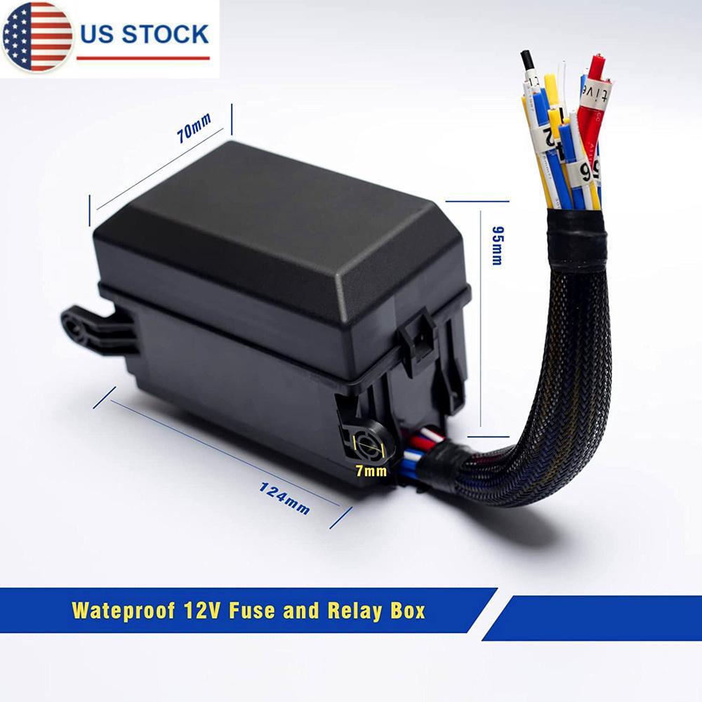 ya 5 8.7 6 Way 12V Car Truck Boat Fuse & Relay Box w/ Pre-Wires Universal JD1914 RTT7121