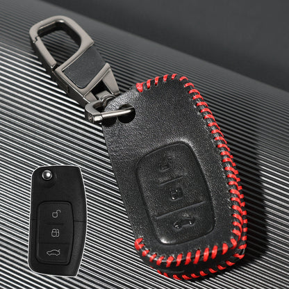 ya 5 8.7 Button Remote Key Chain Fob Case PU Leather for Ford Mondeo Focus Galaxy C Max