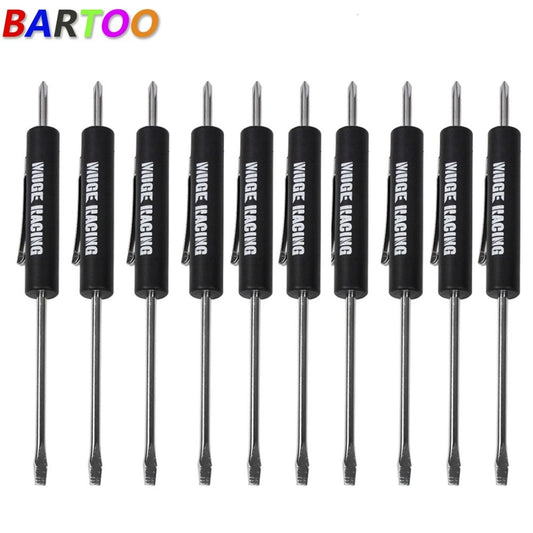 ya 28 10x Black Mini Pocket Screwdriver Phillips & Flat Head Tip w/Magnet and Clip