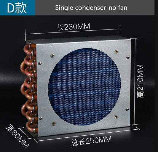 Small Shell Condenser Radiator Freezer Air-Cooled Fan Copper Tube Heat Exchanger