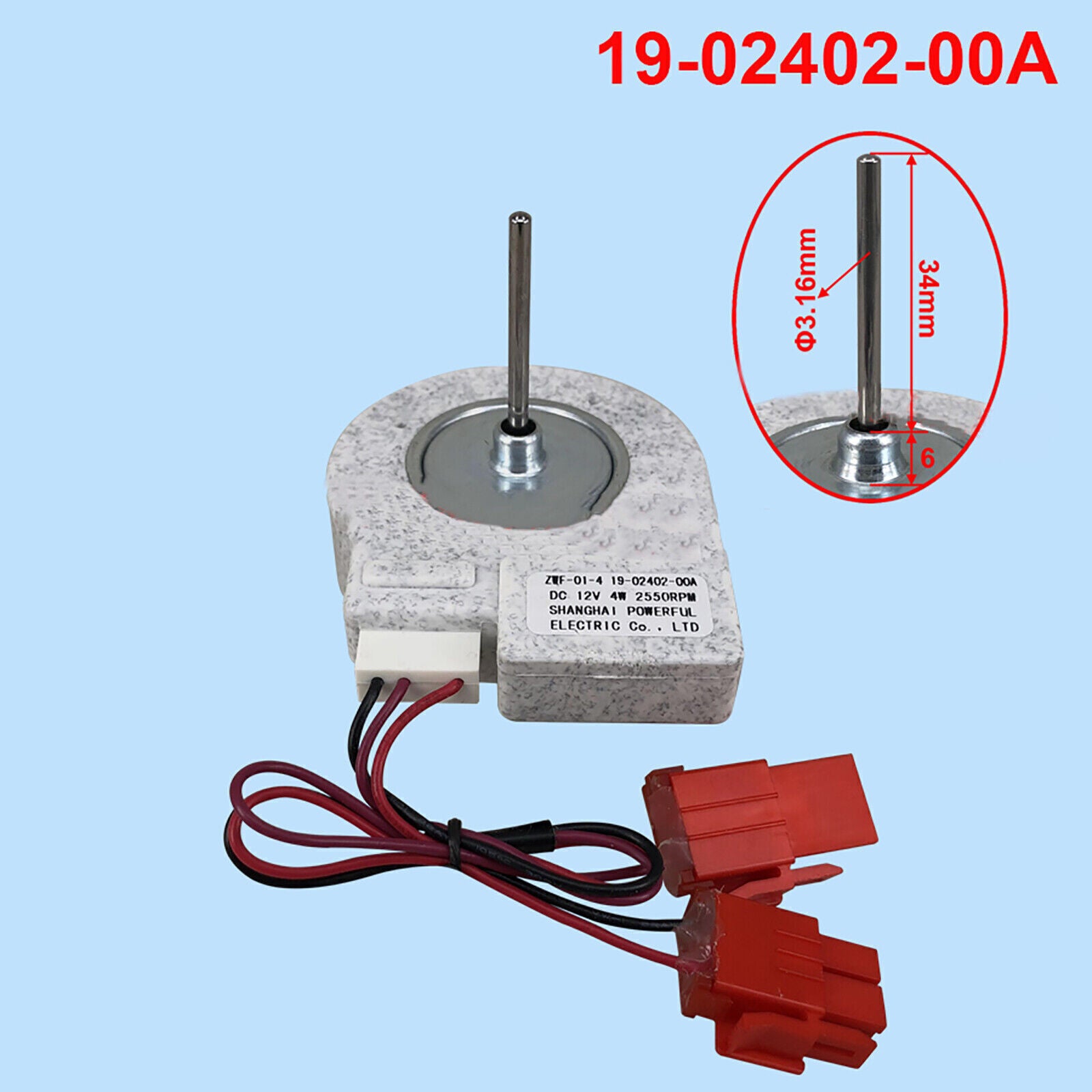 ya 26 Reigerator eezer DC Fan Motor 19-02402-00A for ZSE4392ZGA ZWF58