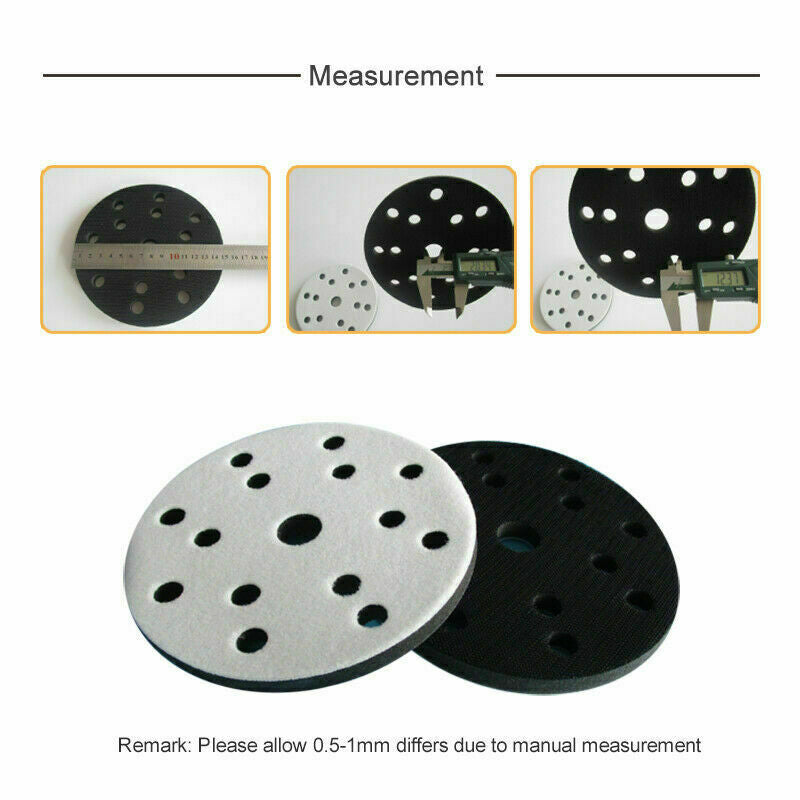 ya 14 5-Piece Pack of 6-inch Sponge Interface Pads, Hook and Loop Sanding Discs, Sander Support Pads