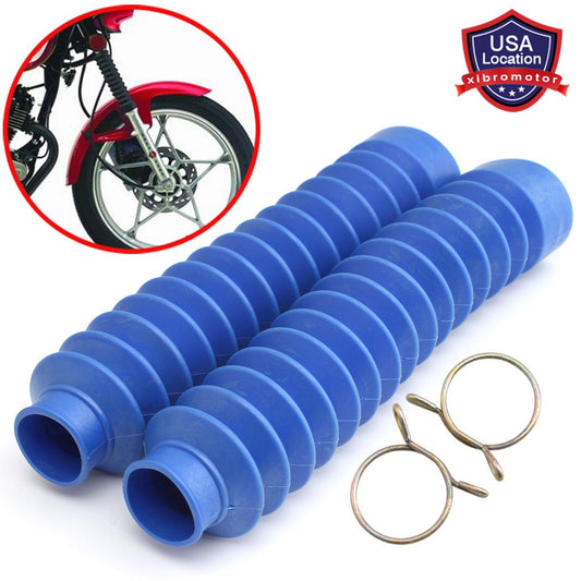 ya 4 6.17.2 1 Pair Blue Rubber Front Fork Dust Cover Boots Shock Absorber Gaiters Universal
