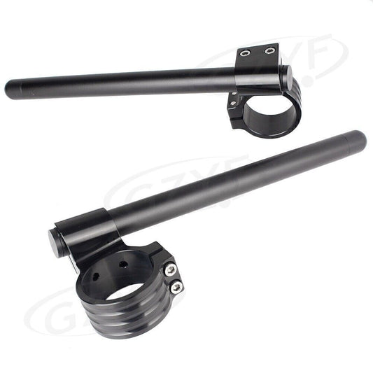 ya 2 6.26 Pair Motorcycle 36mm Left+Right Clip On Handlebar Bar Fork Tube Universal Black