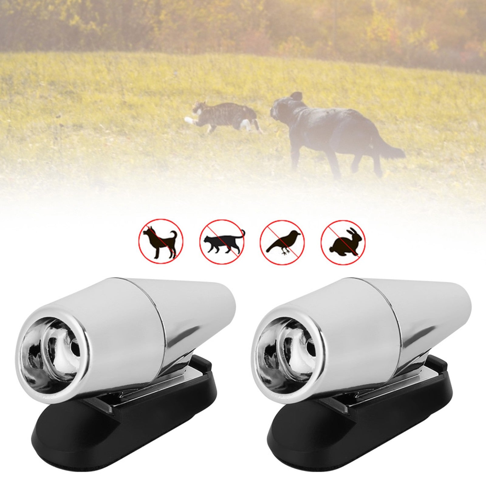 ya 14 (silver)2Pcs Automotive Car Deer S ke Alert Sound Alarm Ultrasonic Wind