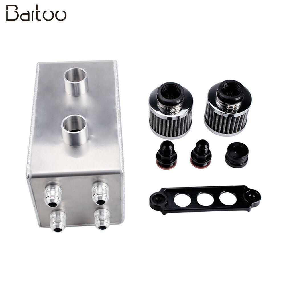 ya 27 7.20 Silver Pro Series Oil Catch Can For Integra 4 Port 10AN